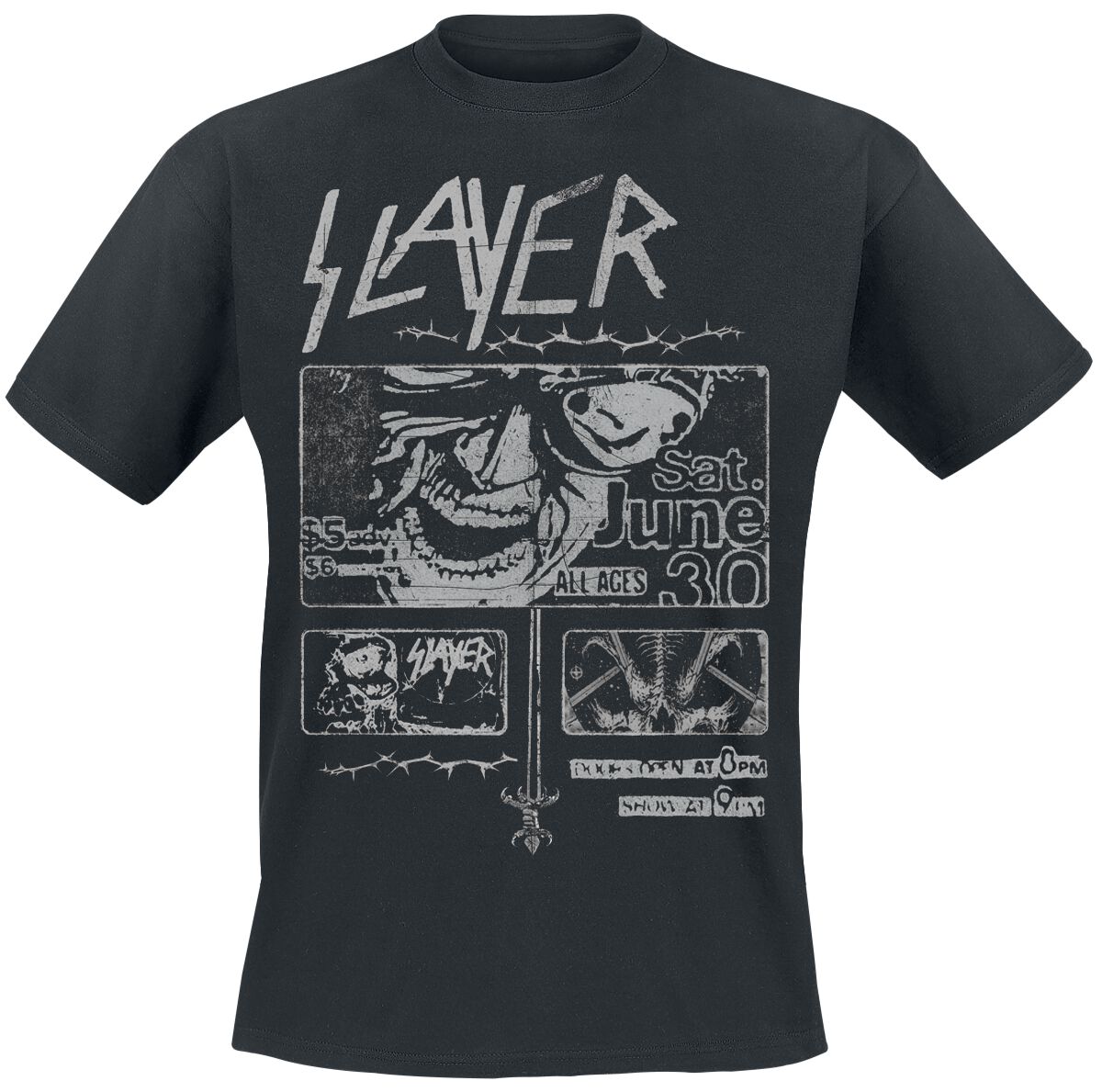 Slayer T-Shirt - Flyers Collage - S bis 5XL - für Männer - Größe XXL - schwarz  - EMP exklusives Merchandise!