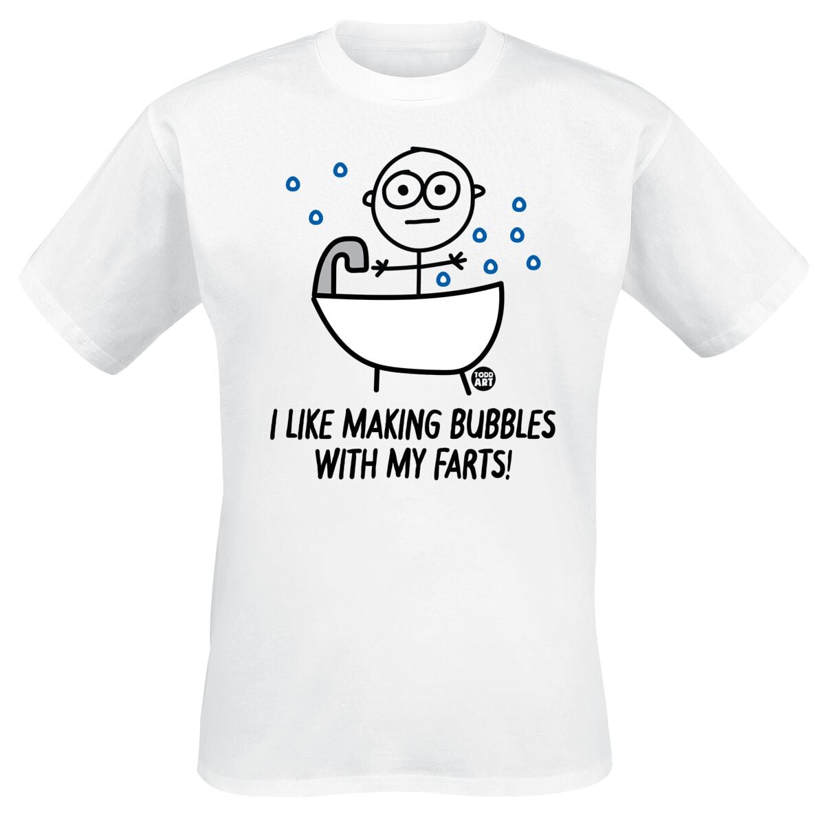 T-Shirt Manches courtes Fun de Todd Goldman - I Like Making Bubbles - M à 3XL - pour Homme - blanc