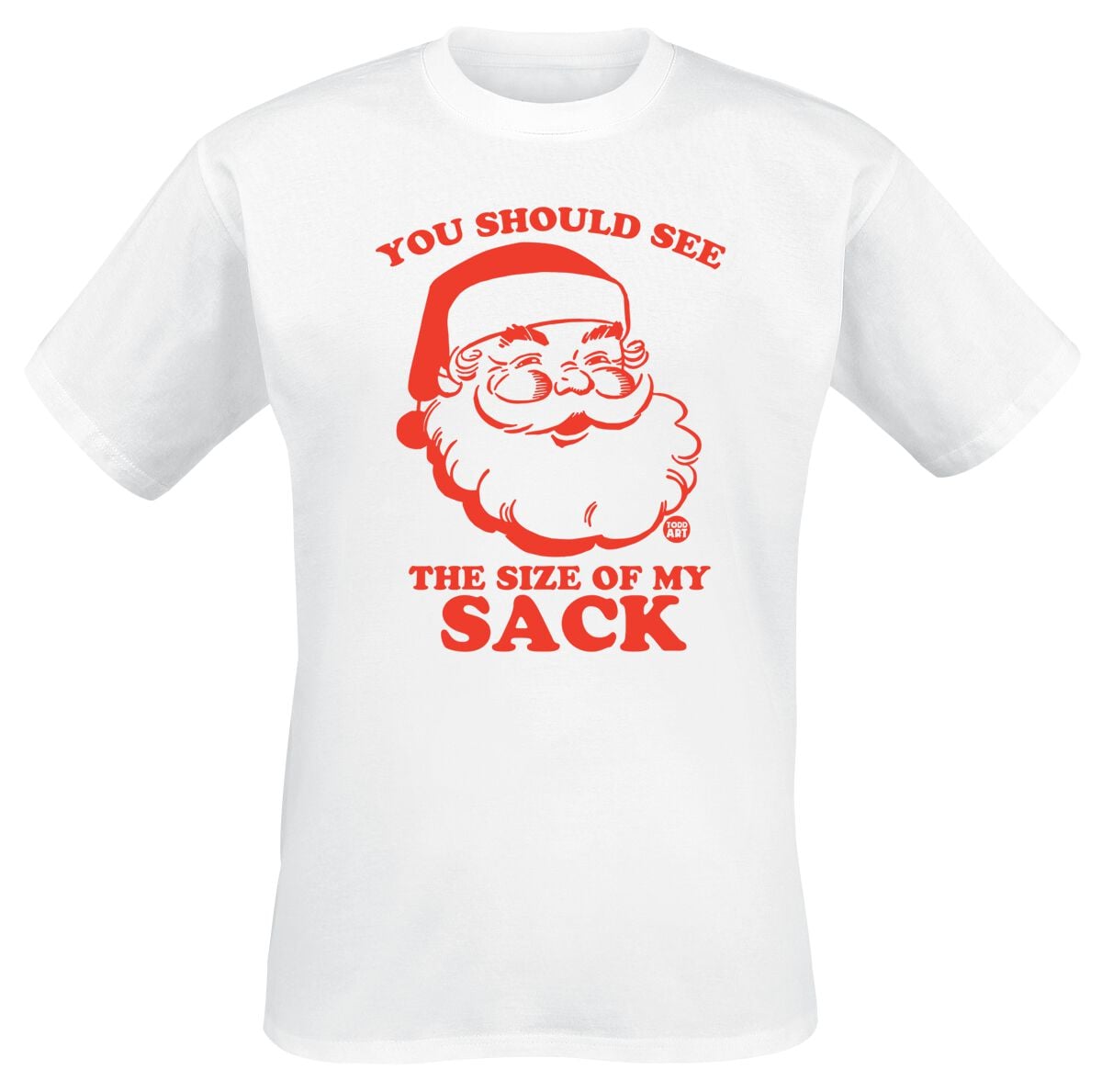 T-Shirt Manches courtes Fun de Todd Goldman - Size Of My Sack - M à 3XL - pour Homme - blanc