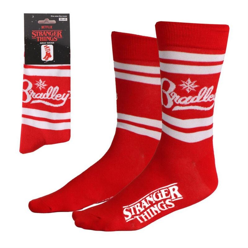 Stranger Things Socken - Bradley´s  - Größe  rot  - Lizenzierter Fanartikel