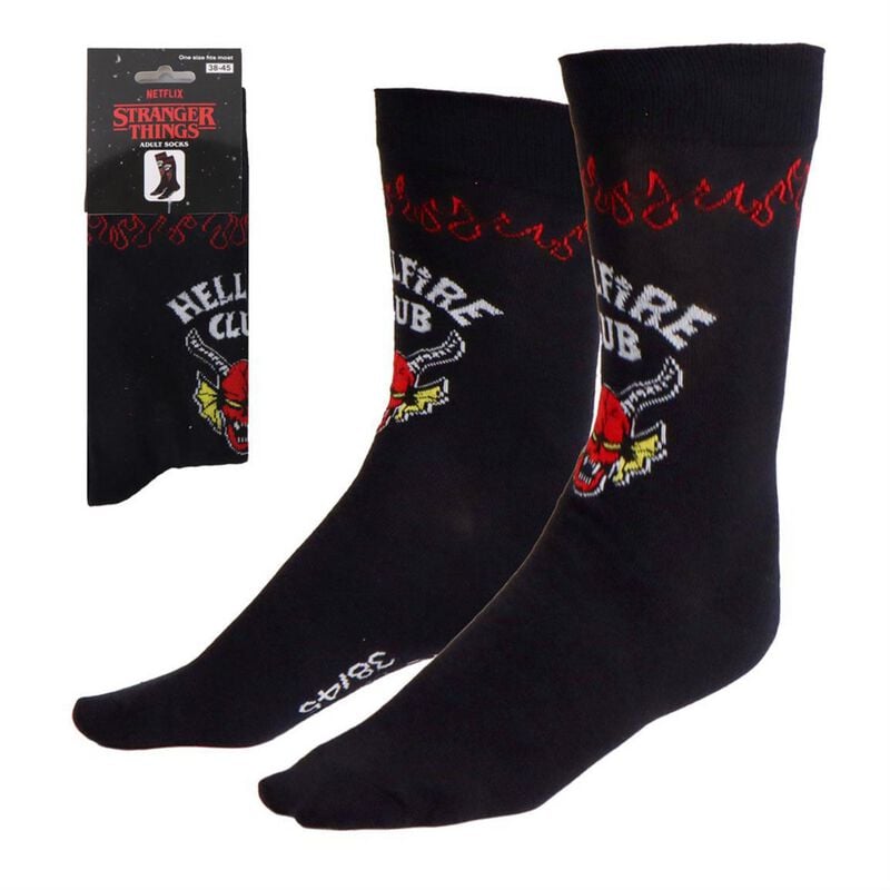 Stranger Things Socken - Hellfire Club  - Größe  schwarz  - Lizenzierter Fanartikel