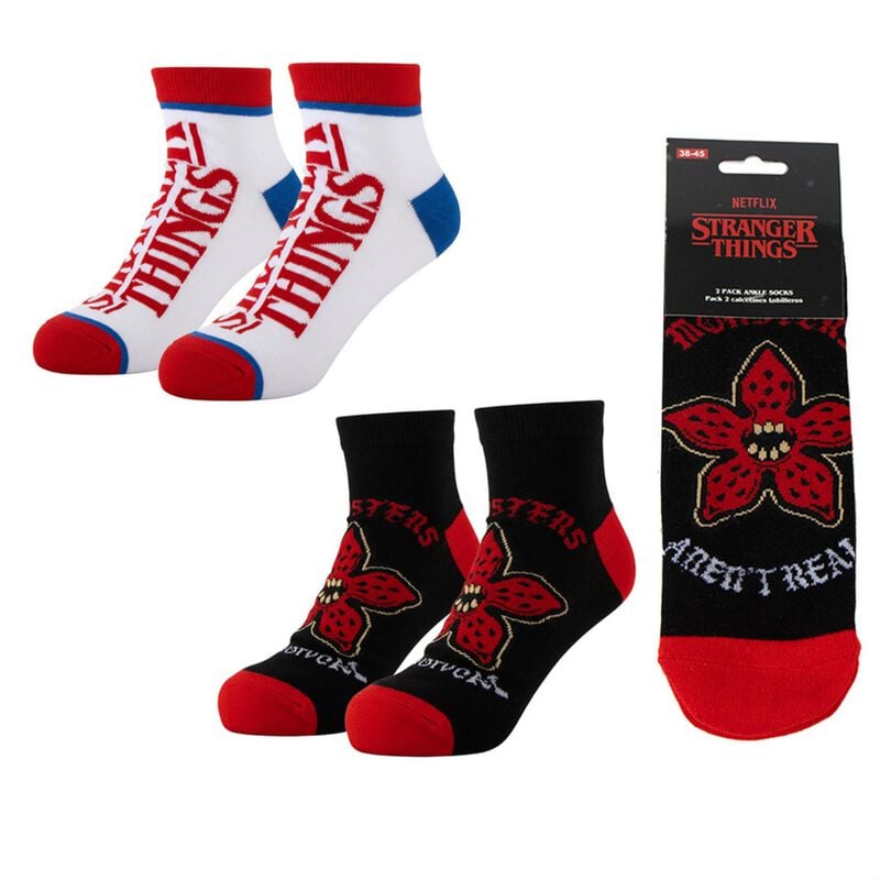Stranger Things Socken - Stranger Things - 2er Pack Sneaker Socken  - Größe  multicolor  - Lizenzierter Fanartikel
