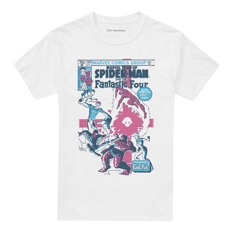 Spider-Man Spider-Man X Fantastic Four Team Up T-Shirt weiß in L