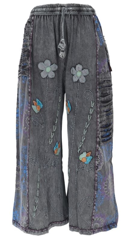 Pantalon en toile  de Guru-Shop - Palazzohose, Boho Patchwork Baumwollhose - S à XL - pour Femme - multicolore