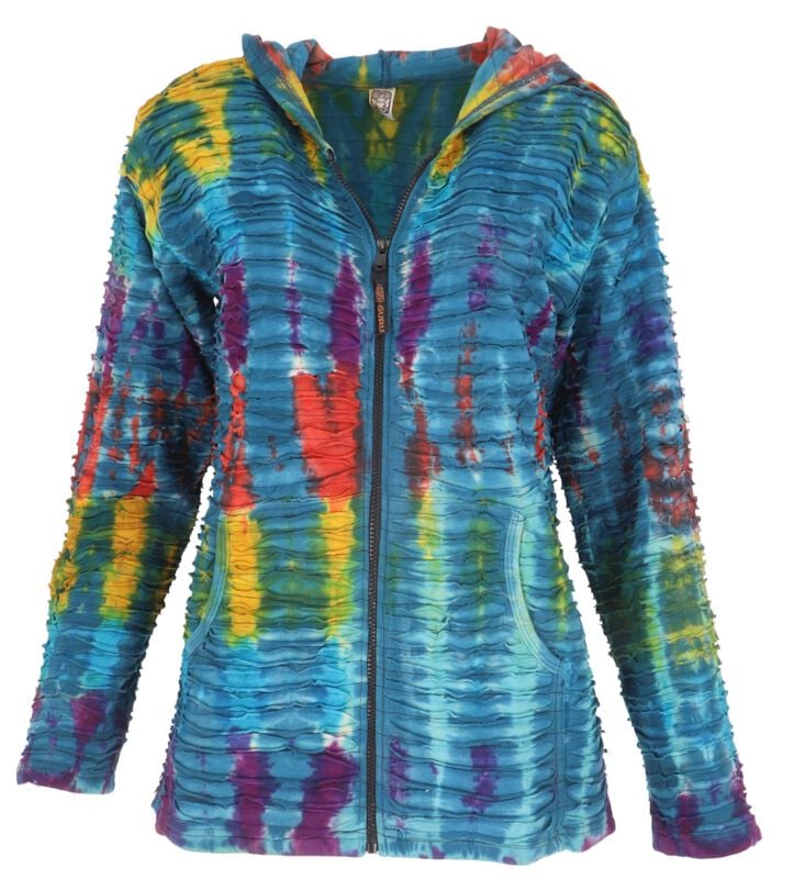 Veste mi-saison  de Guru-Shop - Bunte Batikjacke Jacke, Boho Unikat Hippie - S à XL - pour Femme - multicolore