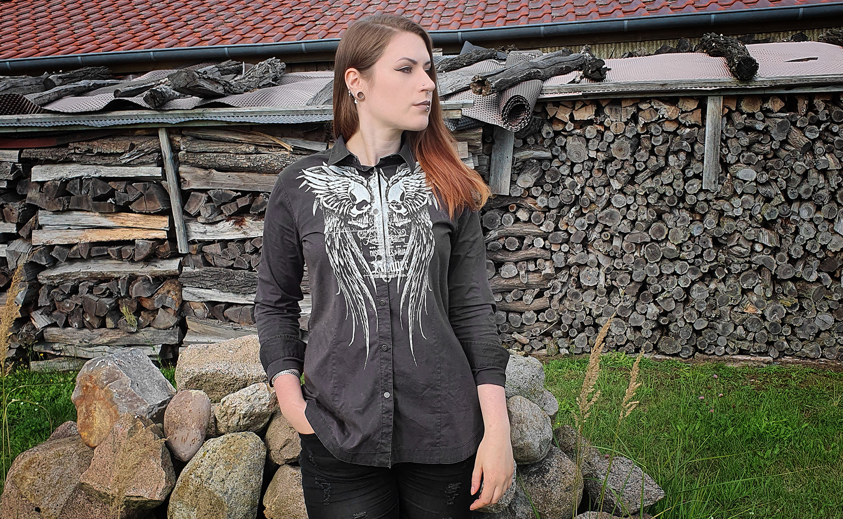 Hemd mit Print von Rock Rebel By EMP